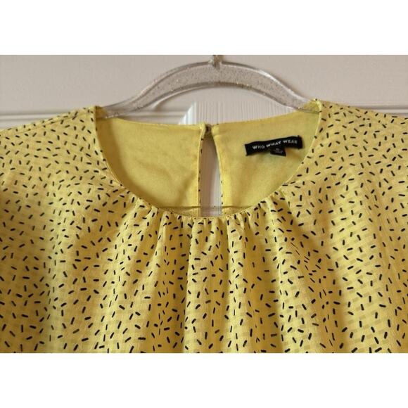 Who What Wear Womens Yellow Short Shift Baby Doll Dress Ruffle Sleeves Size S - Picture 3 of 7